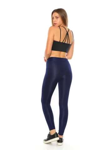Colanți damă lucioși Bleumarin – subțiri, mulați, material elastic hover
