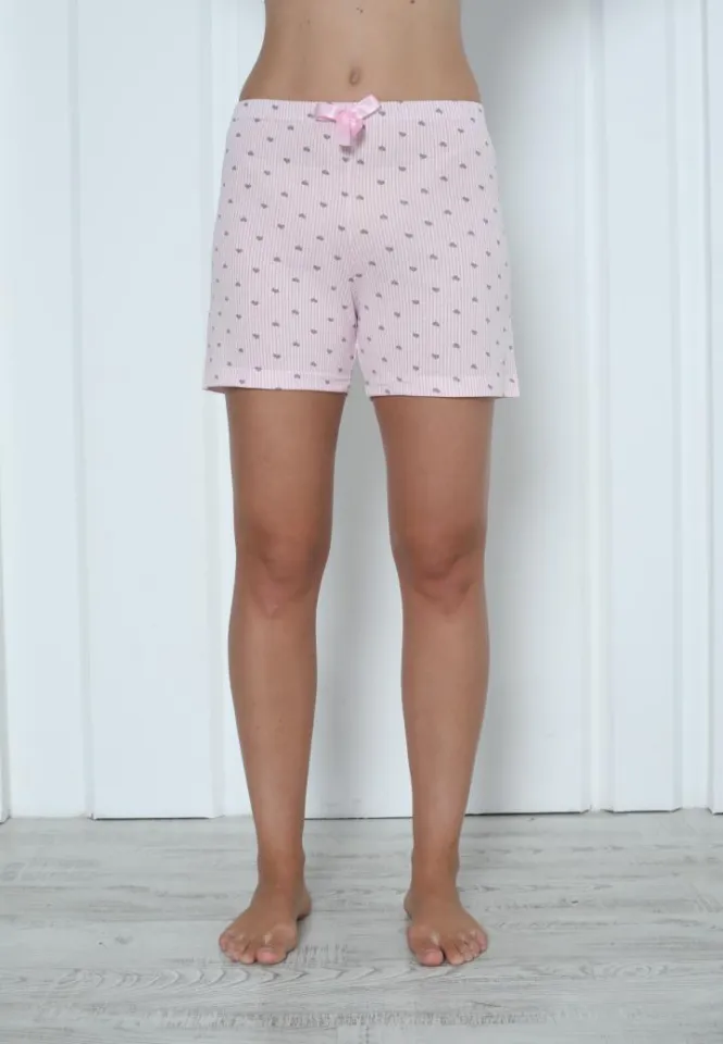 Pantalon Scurt Femei din Bumbac Moale cu Inimi – Ideal pentru Vară