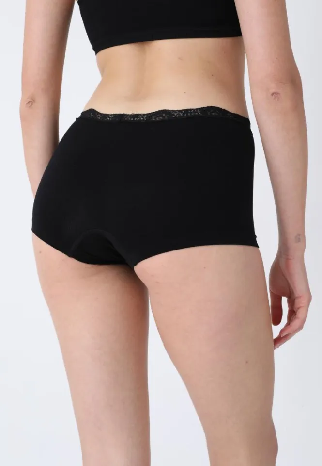 Boxeri din Microfibră Damă – Negru cu Dantelă Delicată
