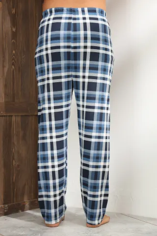 Pantalon pijama bărbați – confort sporit cu dungi albe și pătrățele negre,M hover
