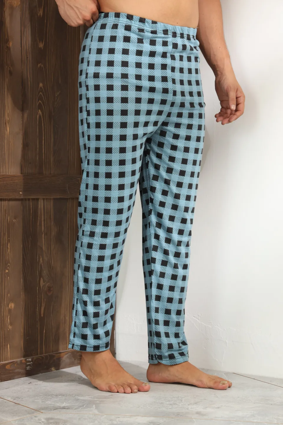 Pantalon bărbat cu model pătrățele – lejer, practic și elegant,M - 3