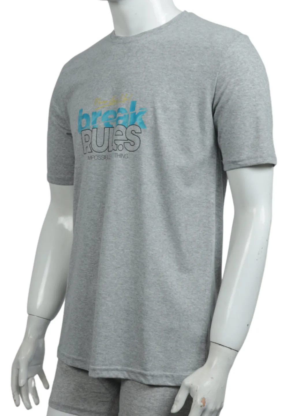 Tricou bărbat – design Break Rules, culoare gri - 1