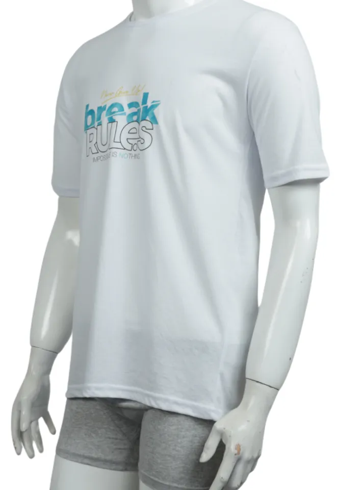 Tricou bărbat – Break Rules, culoare alb clasic