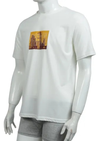 Tricou bărbat – design Down Town, culoare alb clasic