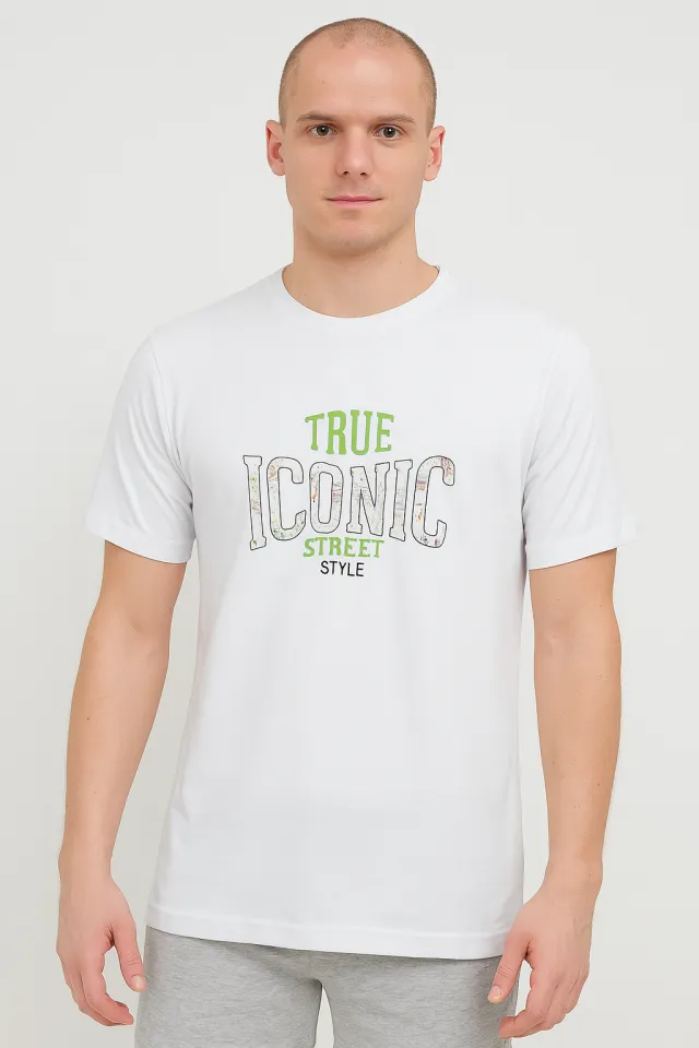 Tricou bărbat – design True Iconic, culoare alb clasic