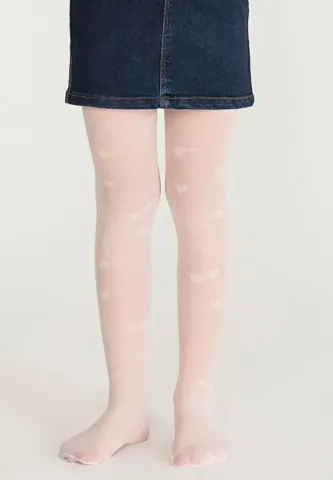 Dres elegante fete, Twin Hearts 40 DEN, culoare alb