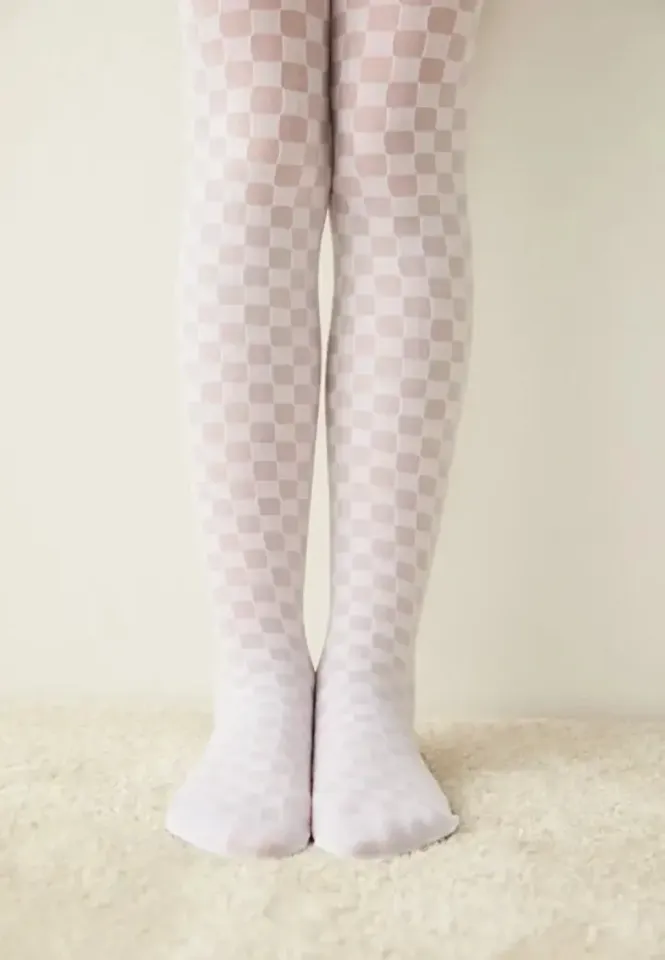 Dres elegante fete, Little Dama 30 DEN, culoare alb