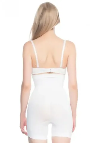 Corset Fără Cusături cu Talie Înaltă, Alb hover
