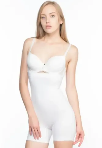 Corset Fără Cusături cu Talie Înaltă, Alb