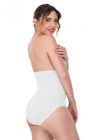 Corset cu Bandă Adezivă și Chilot cu Talie Înaltă pentru Siluetă Elegantă – Alb hover