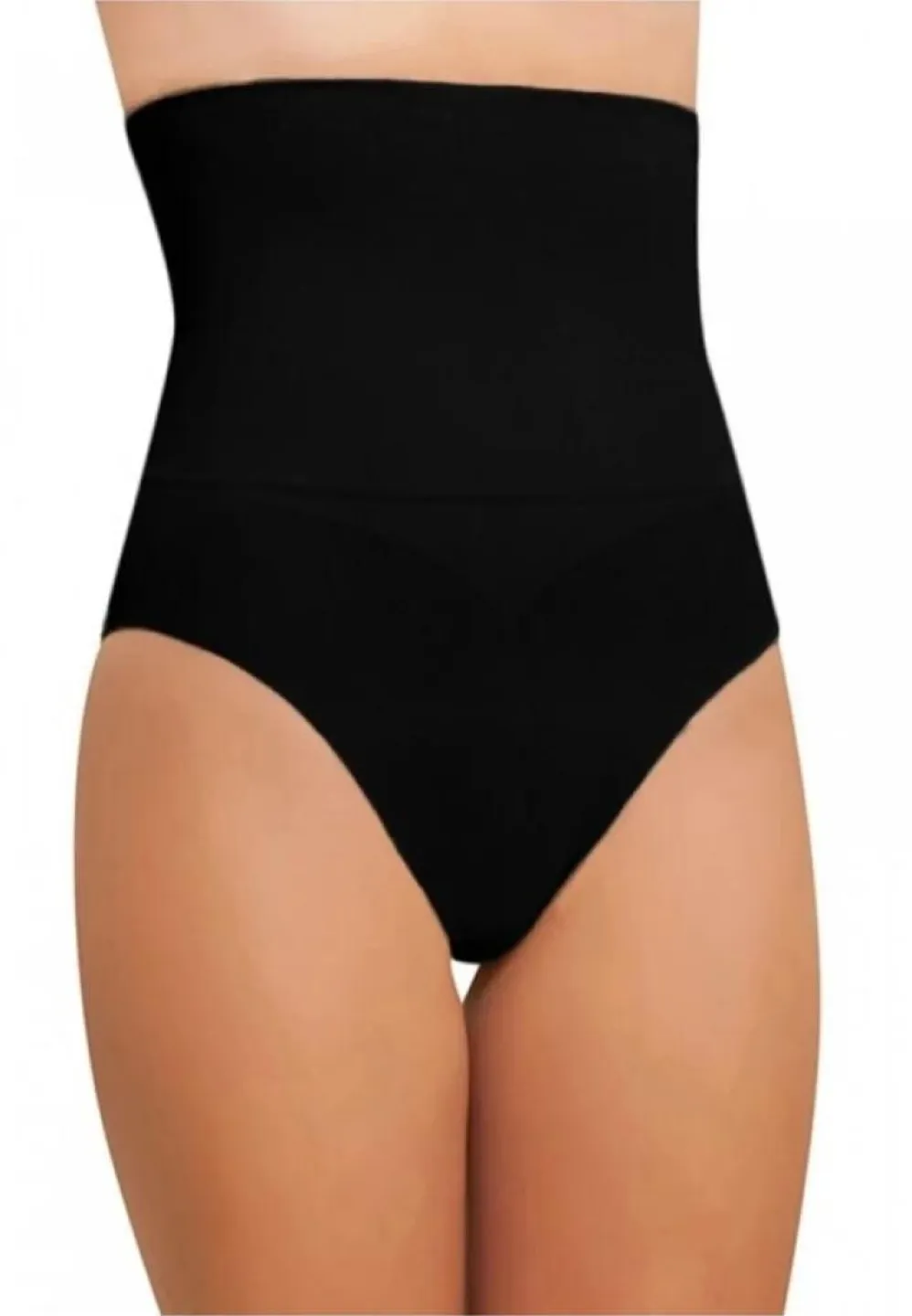 Corset Elegant cu Bandă Adezivă și Chilot Tanga Invizibil – Negru - 1