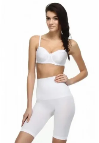 Corset Elegant cu Talie Înaltă și Bandă cu Silicon – Alb