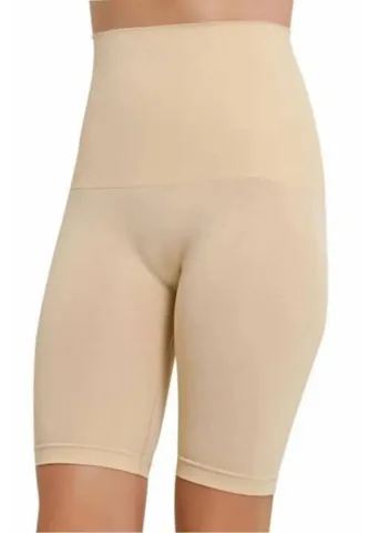 Corset Elegant cu Talie Înaltă și Bandă cu Silicon – Bej