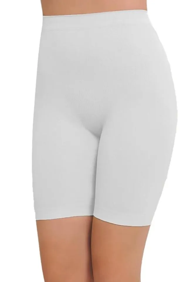 Corset cu Silicon și Pantaloni Scurți Modelator, cu Efect de Ridicare a Feselor – Alb