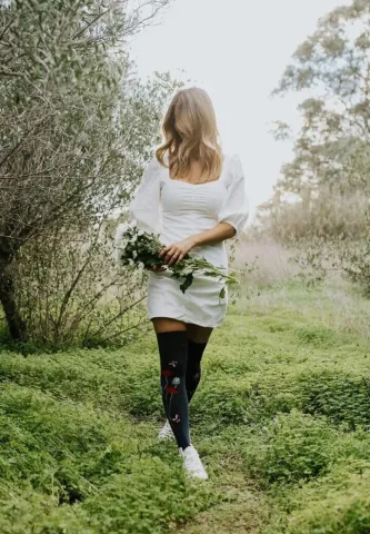 Șosete Dama Peste Genunchi cu Model Buburuze