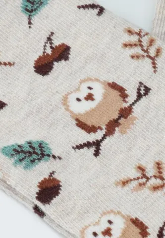 Șosete Dama Colorate din Bumbac Organic cu Bufniță hover