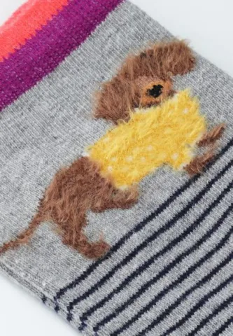 Șosete Dama Colorate din Bumbac Organic, Model Cățel hover
