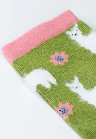 Șosete Dama Colorate din Bumbac Organic, Model Lama hover