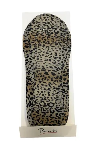 Tălpici damă leopard, fără cusătură, călcâi cu silicon hover