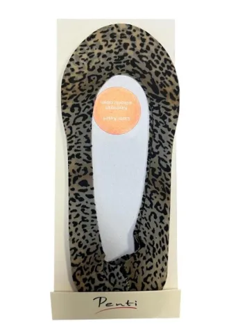 Tălpici damă leopard, fără cusătură, călcâi cu silicon