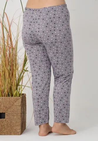 Pantalon damă Big Size, inimioare gri hover