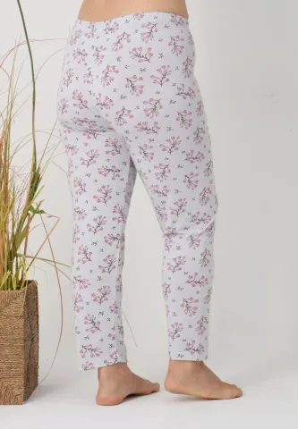 Pantalon damă – Cu Flori Roz Turcoaz Big Size hover