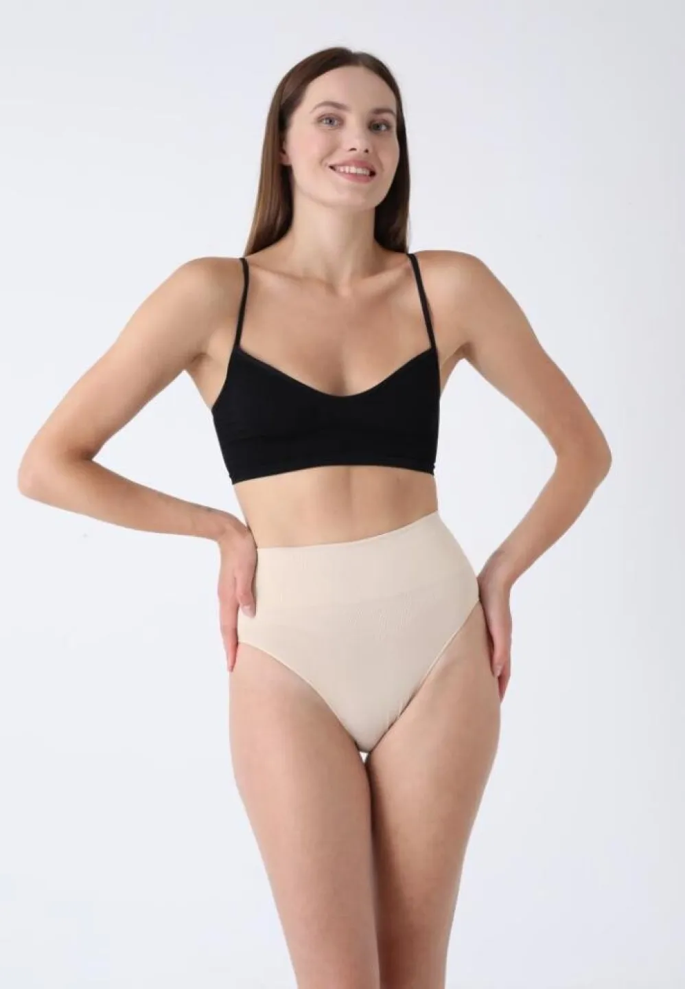 Corset damă talie înaltă, modelator clasic bej - 3