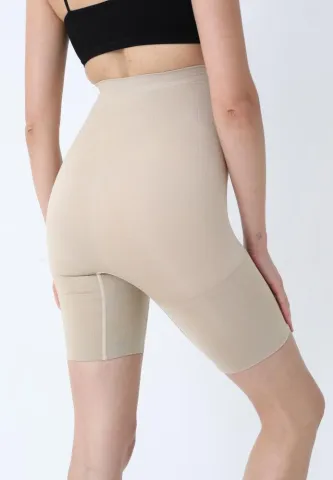 Burtieră talie înaltă, modelatori scurți bej hover