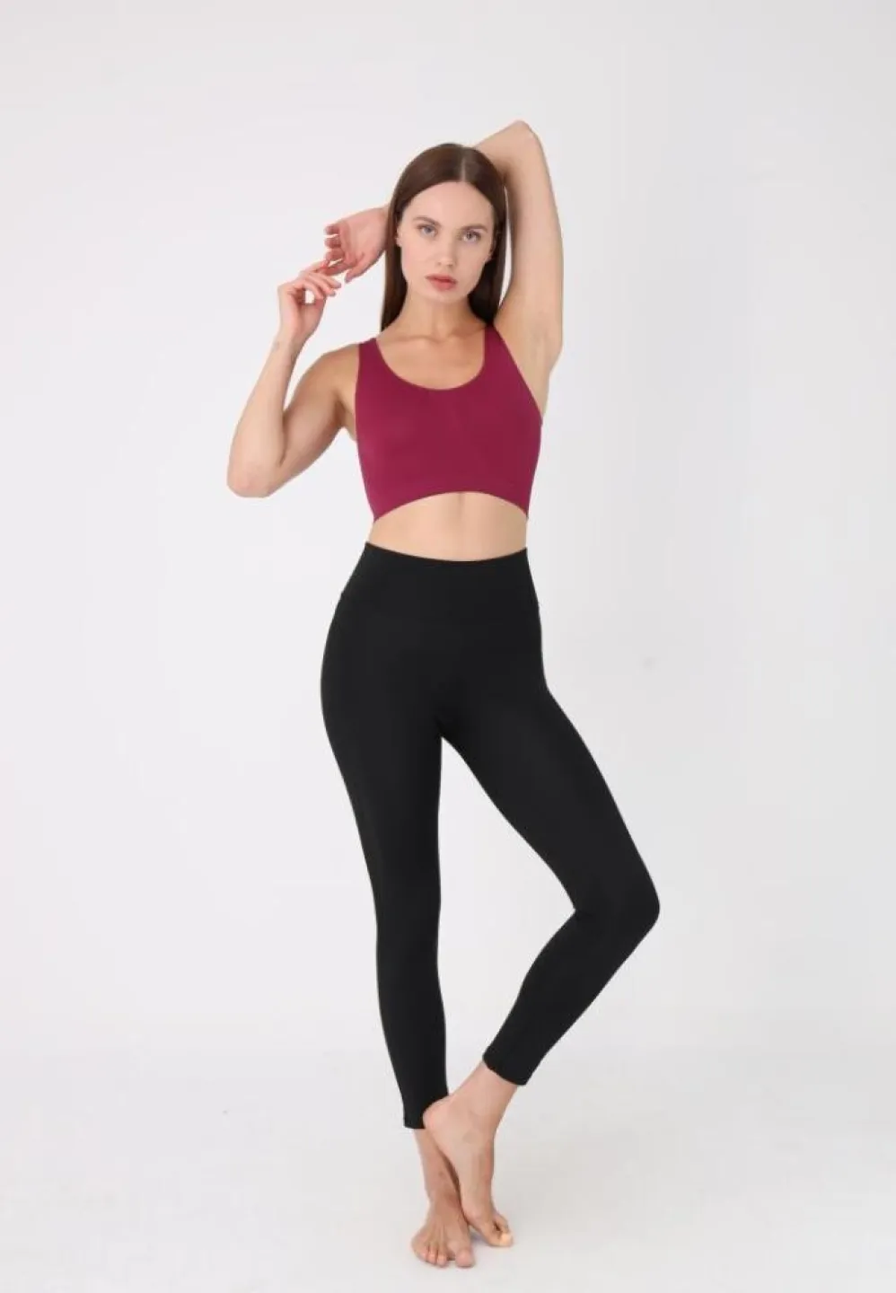 Bustieră elegantă damă, bretele late, fără push-up, bordo - 3