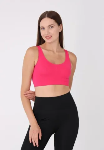 Bustieră elegantă damă, bretele late, fără push-up, fucsia