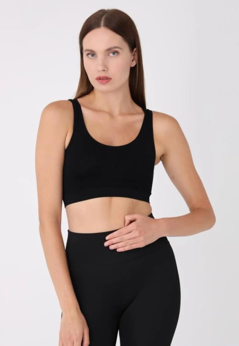 Bustieră elegantă damă, bretele late, fără push-up, negru - 3