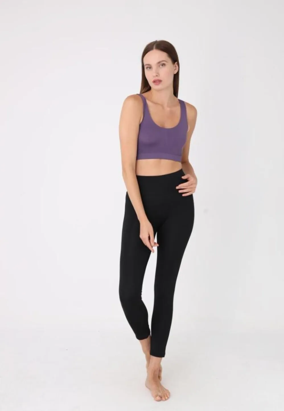 Bustieră elegantă damă, bretele late, fără push-up, mov - 2