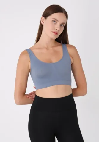 Bustieră elegantă damă, bretele late, fără push-up, gri