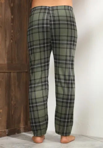 Pantalon casual bărbat Big Size, verde închis cu carouri elegante hover