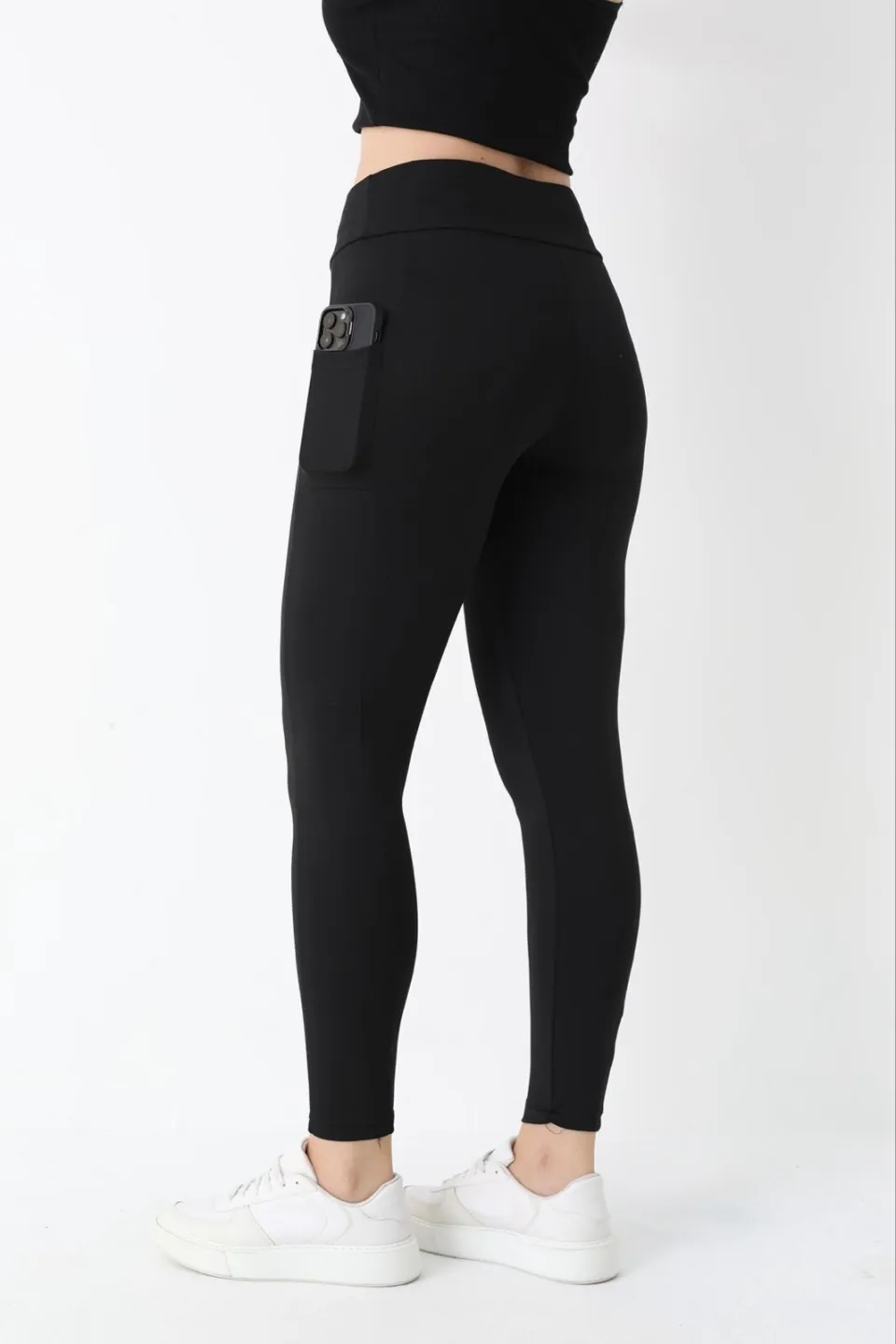 Colanți damă practici și eleganți, model negru cu buzunare - 2