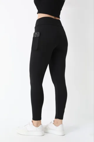 Colanți damă practici și eleganți, model negru cu buzunare hover