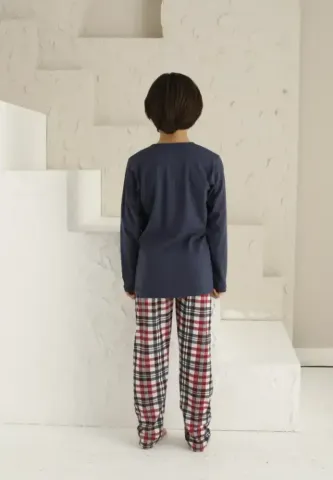 Pijama băieți, bleumarin, mânecă lungă și pantaloni lungi, design Prince hover