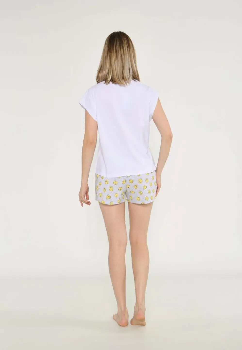 Pijama Dama Cu Tricou și Short Tweet, Material Bumbac Moale - 4