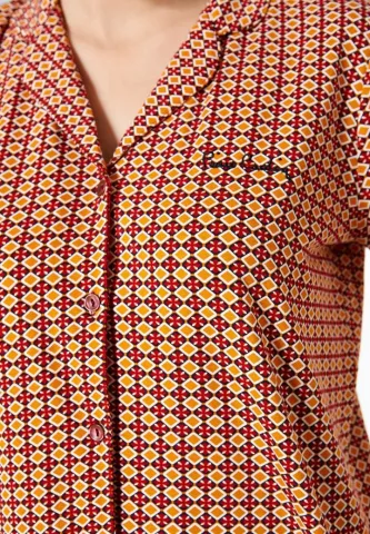 Pijama Dama Bumbac Pierre Cardin, Camasa și Short cu Carouri hover