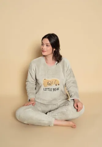 Pijama călduroasă cocolino damă, imprimeu Little Bear