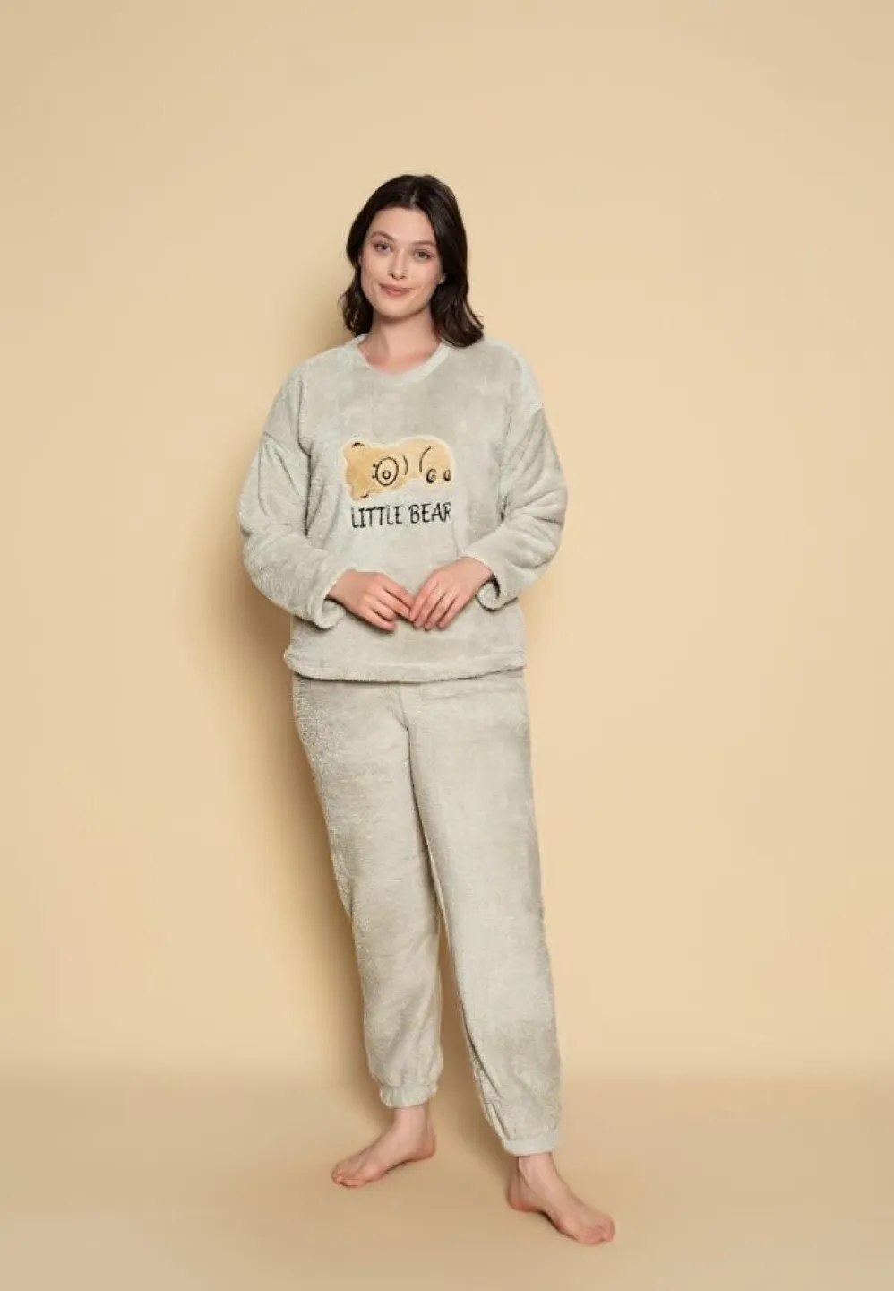 Pijama călduroasă cocolino damă, imprimeu Little Bear - 3