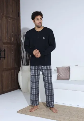 Pijama Barbati ,Maneca si Pantaloni Lungi, Culoare Negru
