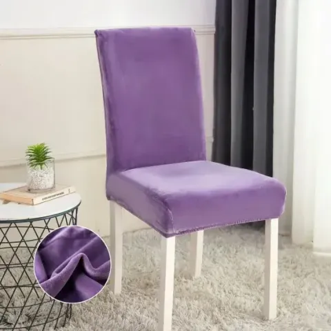 Set 6 huse catifea universale pentru scaune, Mov