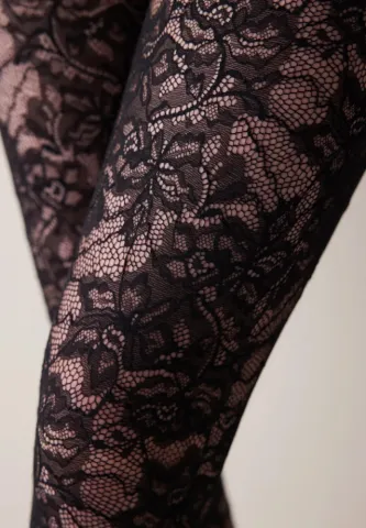 Colanți damă Penti transparent dantelă, culoare Negru hover