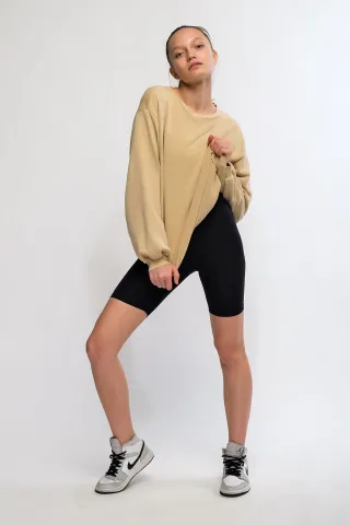 Colanți damă Negru, scurți, elastici, talie înaltă hover