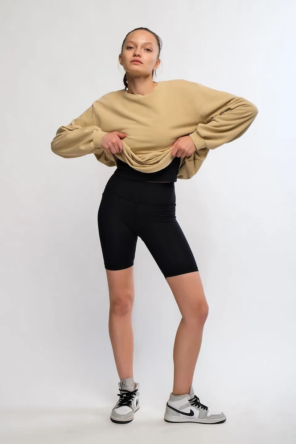 Colanți damă Negru, scurți, elastici, talie înaltă - 3
