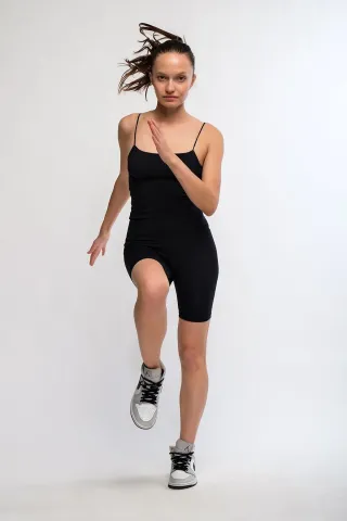 Colanți damă Negru, scurți, elastici, talie înaltă