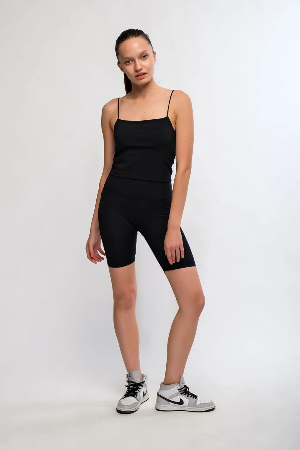 Colanți damă Negru, scurți, elastici, talie înaltă - 5