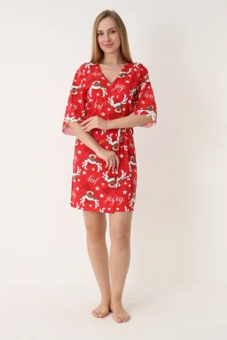 Halat damă roșu cu model cu reni