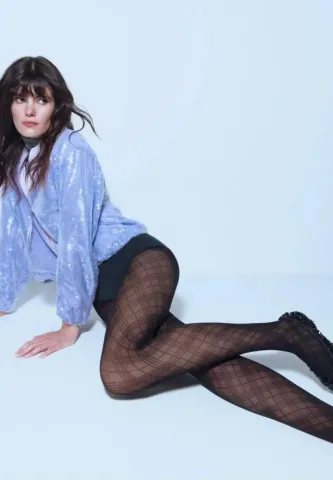 Dres Penti Checked Negru 50 DEN – look sofisticat și modern
